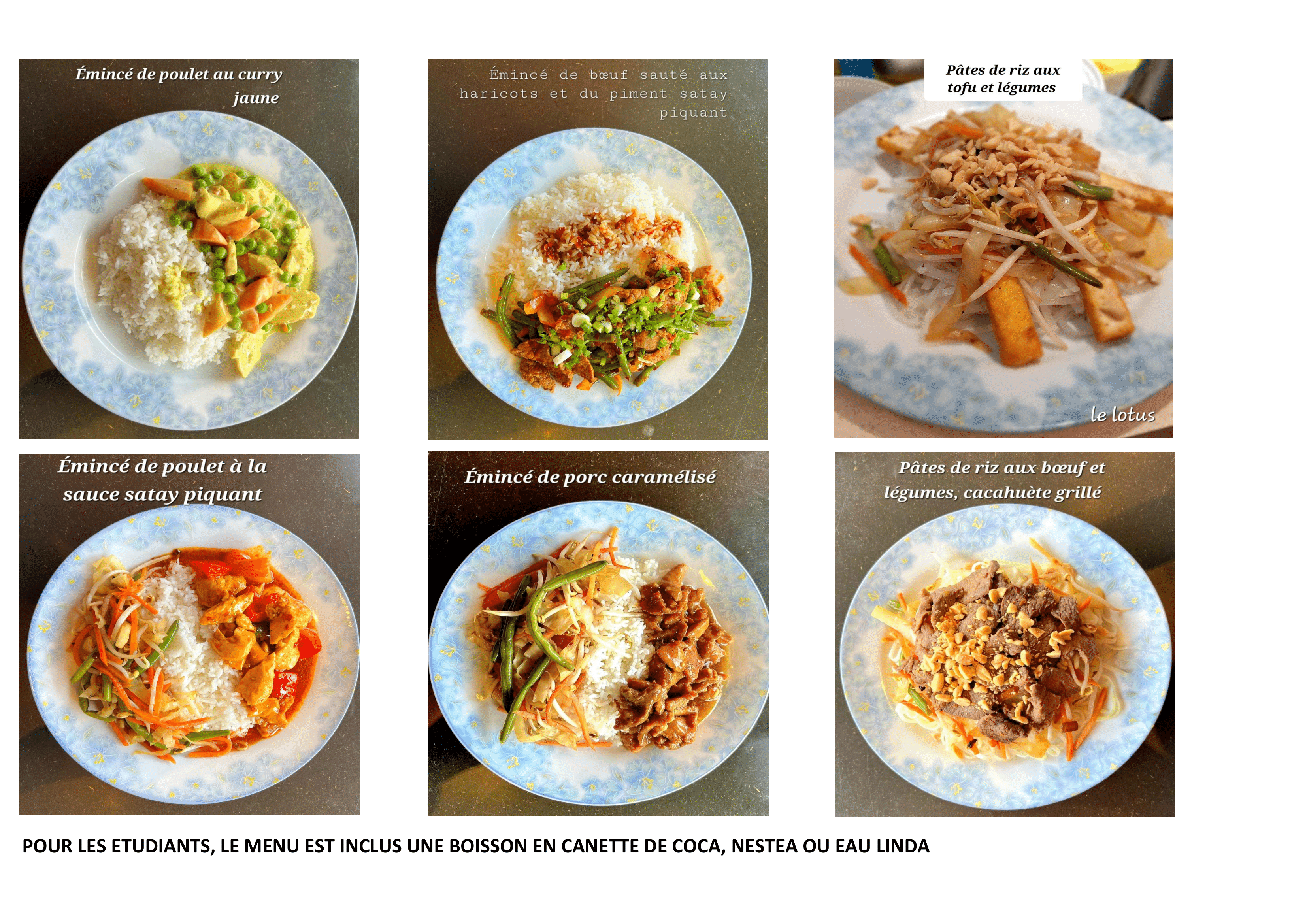 Menu du mercredi et jeudi